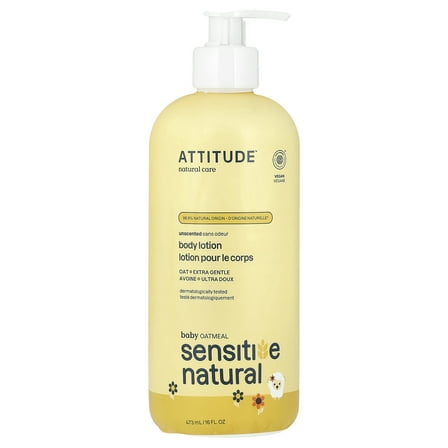ATTITUDE Baby Oatmeal Sensitive Natural, Body Lotion, Unscented, 16 fl oz (473 ml)