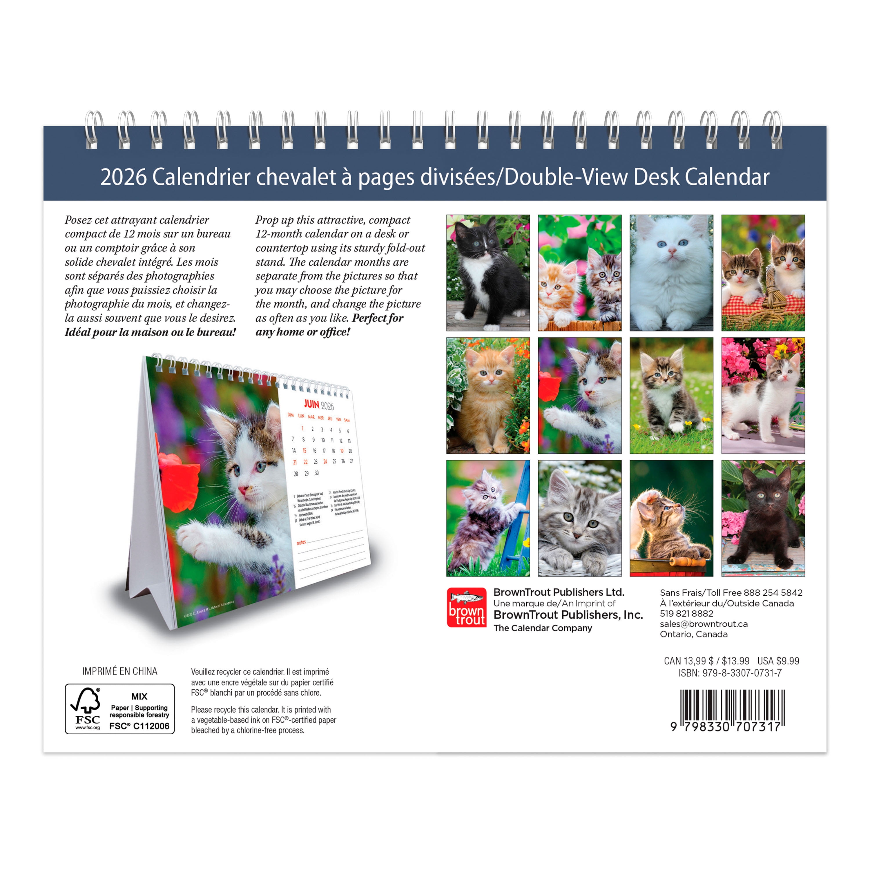 Chatons 2026 Double View Easel FRENCH BTCA