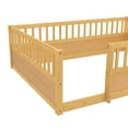thumbnail image 4 of Netrum Full Floor Bed Frame with Fence,Montessori Wooden Floor Full Size Beds with Safety Guardrails for Bedroom,Mattress not included,Natural, 4 of 8