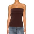 thumbnail image 2 of Uinagy Women's Solid Color Sleeveless Backless Slit Tube Top Top, 2 of 9
