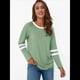 thumbnail image 5 of Camisetas de Larga para Mujer, Camisetas Casuales con Cuello Redondo y Bloques de Color, Ropa de Moda de Otoño, Conjuntos Modernos Verde XL, 5 of 8