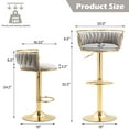 thumbnail image 2 of Lumibee Velvet Swivel Adjustable Bar Stools with Footrest Set of 2 Grey 2Set, 2 of 5