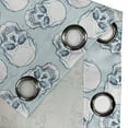 thumbnail image 4 of Ambesonne Skull Grommet Curtain, Sketchy Skeleton Heads Print, 50"x63", White and Sky Blue, 4 of 5