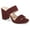 Dark Red, variant on YDN Women Slip on Double Strap Platform Mules Open Square Toe High Block Heels Casual Dress Work Slide Sandals Size 7 Light Pink