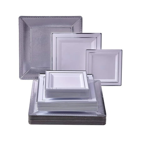 

Silver Spoons Chargers and Plates Dinnerware Set Small Silver