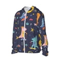 thumbnail image 2 of Gaeub Cartoon Dinosaur Scooter Sport Blue Men's and Women's UPF 50+ Long-Sleeved Sun Protection Clothing, Fishing Shirt Long Sleeve Zip - 3X-Large, 2 of 9