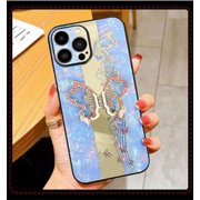Case for iPhone 16 Pro Max,3D Butterfly Flower Kickstand Bling Glitter Diamond Marble Ring Stand Shockproof Women Girls Rhinestone Phone Case for iPhone 16 Pro Max,6.9 inch 2024 (XDL Purple)
