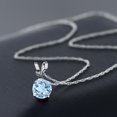 thumbnail image 4 of Gem Stone King 14K White Gold Sky Blue Topaz Pendant Necklace for Women (0.50 Cttw, Gemstone November Birthstone, Round 5MM, with 18 inch Chain), 4 of 4