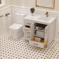 thumbnail image 5 of Ayna Decors Rooh 36 in White Bathroom Vanity Set with White Quartz Countertop and Brass Faucet | Pop-Up Drain and P-Trap Included | Gold Hardware, 5 of 10