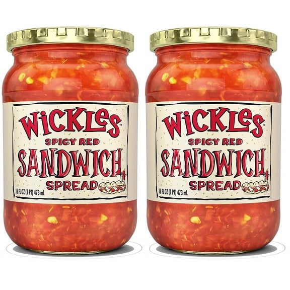Wickles Spicy Red Sandwich Spread, 16 OZ (Pack of 2)