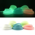 thumbnail image 3 of Pairs Sports Luminous Shoelace Glow In The Dark Night Color Fluorescent Shoelace Athletic Flat Shoe Laces (Light Green), 3 of 5