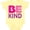 Banana Yellow, variant on Be Kind Logo in Pink and Purple Boys or Girls Baby Bodysuit