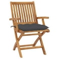 thumbnail image 2 of vidaXL Folding Patio Chairs with Cushions 8 pcs Solid Teak Wood, 2 of 9