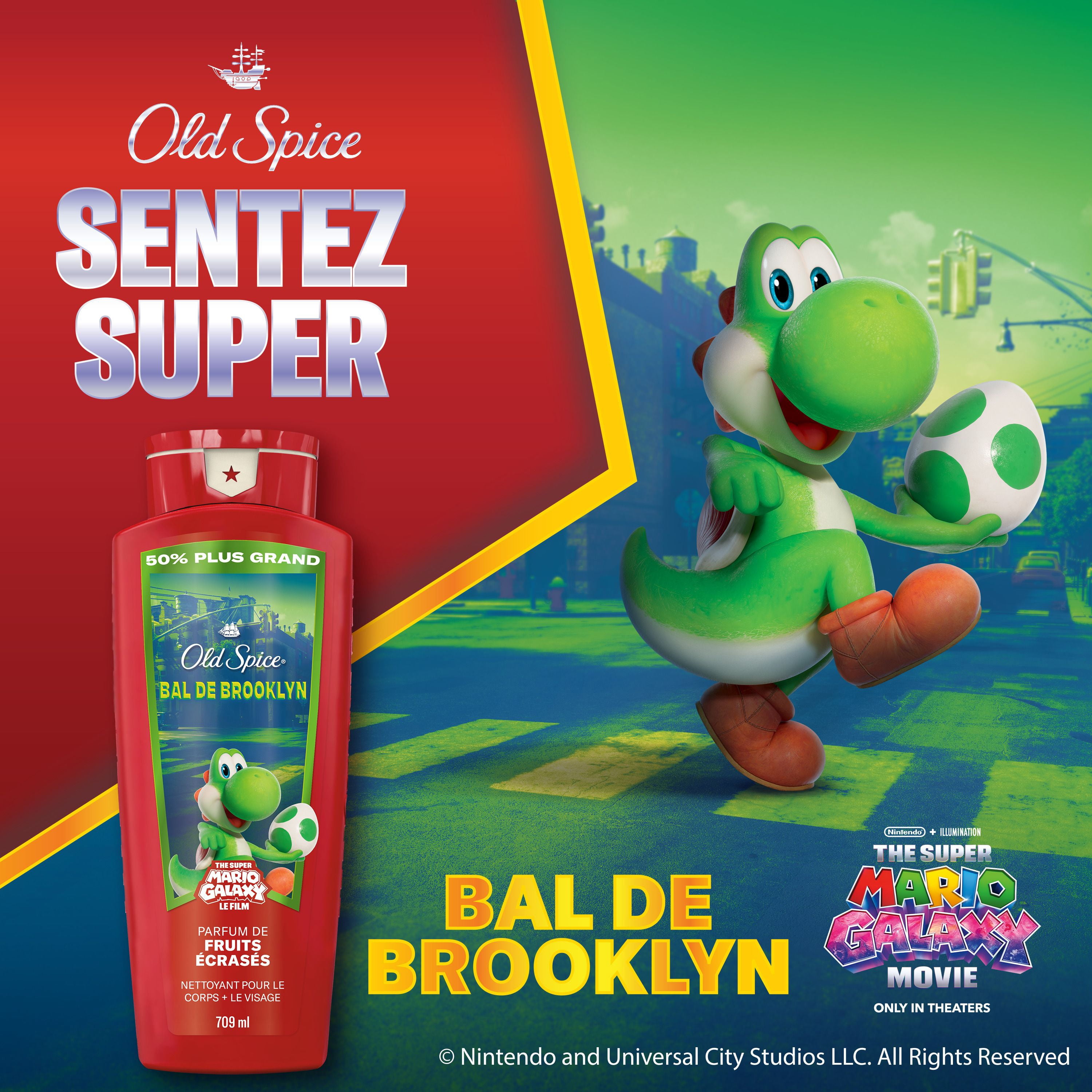 Old Spice Body Wash for Men, Brooklyn Bounce, Scent of Smashed Fruit, Old Spice x The Super Mario Galaxy Movie, 24/7 Shower Fresh