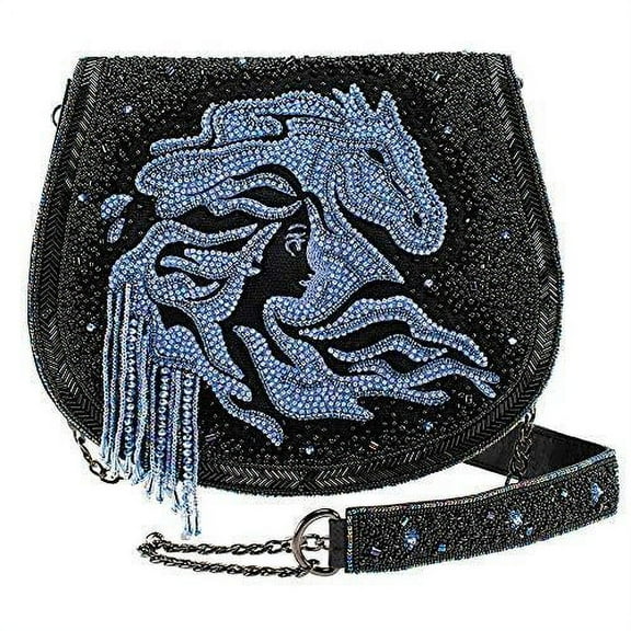 Mary Frances Fearless, Disney's Frozen 2 Beaded Crossbody Handbag Blue Black Elsa Bag NEW