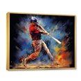 thumbnail image 2 of Designart Sport Baseball framed wall art decor, Sport Baseball framed wall Art, Baseball Swing Of EFlow I , Extra large Modern Gold framed wall art, 44x34 inches Gold Frame, 2 of 5