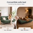 thumbnail image 5 of CHITOOMA 75" Futon Sofa Bed with Adjustable Backrest and Armrests, Convertible Sleeper Couch for Living Room, Bedroom, Apartment or Office, Green, 5 of 11
