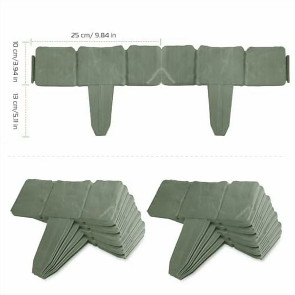 Garden Edging Border, 20 PCS Plastic Garden Landscape Cobbled Stone Effect, Plant Flower Bed Decorative, Plastic Lawn Edging, Garden Borders for Flower Bed, Garden Landscape Edging
