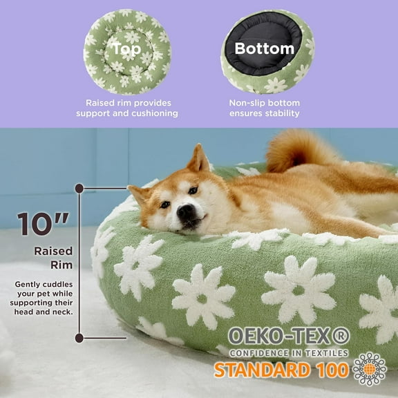 Donut Large Dog Bed - 36 Inch, Green