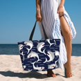 thumbnail image 6 of Pofeuu Angry Shark Print Beach Bag,Waterproof Sandproof Beach Tote Bag, Large Capacity Foldable Beach Bags for Women, 6 of 7