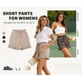 thumbnail image 3 of TEMOFON Summer Shorts for Women Elastic Waist Casual Shorts with Pocket Lounge Solid Color Khaki Pleated L, 3 of 8