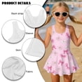 thumbnail image 5 of Uorisanigo Pink Bow Girls Swimsuit One Piece Back Strap Beach Swimming Suit Sleeveless Swim Dress Pool Party, Size 3-4, 5 of 6