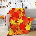 thumbnail image 6 of Maple Leaves Fleece Throw Blankets for Women Girls Autumn Throw Blanket for Bed Sofa, Luxury Soft Cozy Thanksgiving Day Halloween Flannel Blanket, Lightweight Fall Decor 60" x 80", 6 of 6