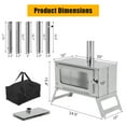 thumbnail image 2 of Ladcaser Portable Camping Wood Burning Stove Stainless Steel Wood Stove with 5 Stainless Chimney Pipes, Hot Tent Stove with View Glass, Tent Stove for Outdoor Cooking Heating, 2 of 8