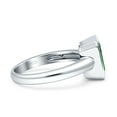thumbnail image 2 of Bezel Set 9mmx7mm Ring Simulated Green Emerald CZ 925 Sterling Silver, 2 of 5