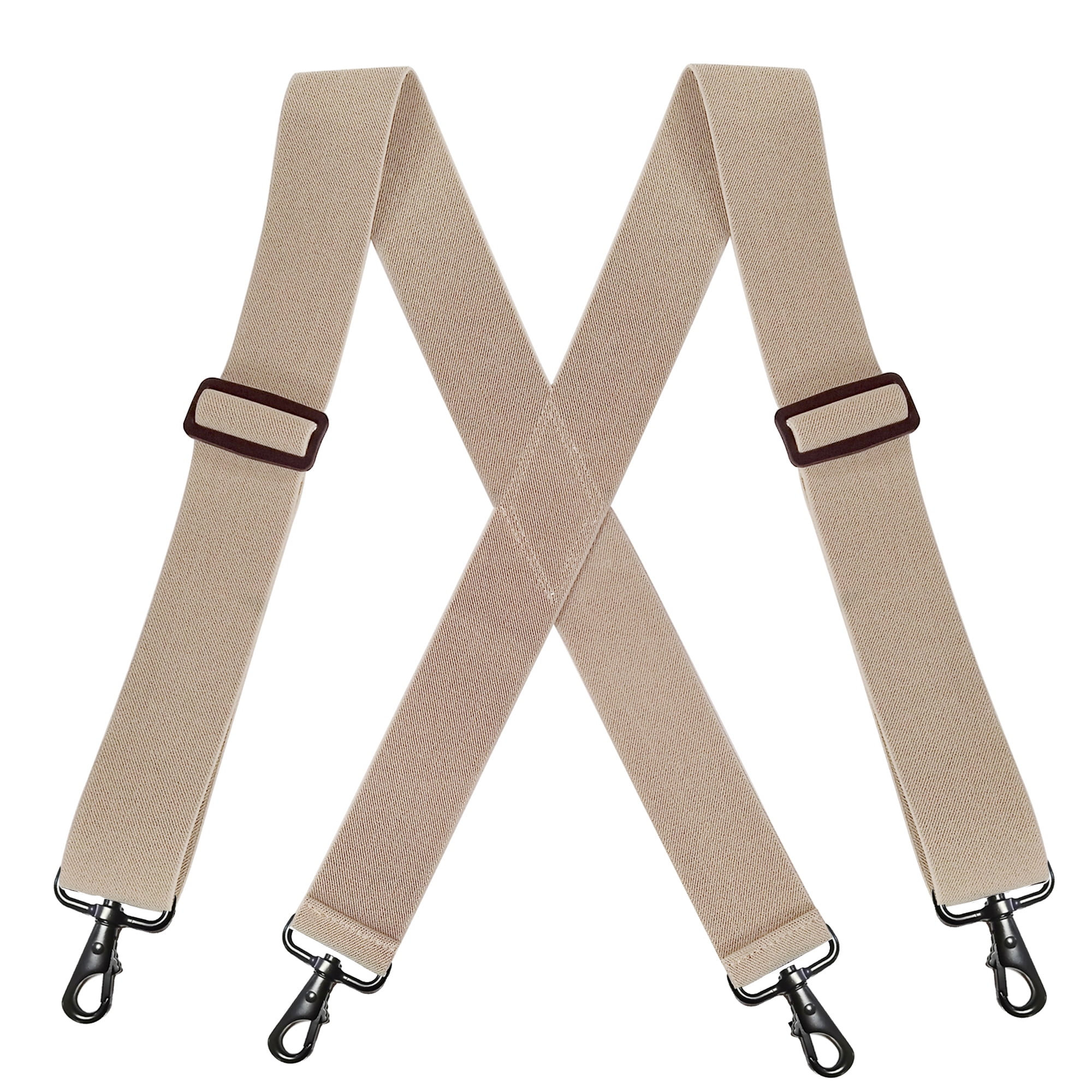 Mens Suspenders with 4 Snap Hooks Heavy Duty XBack 2 Inch Adjustable