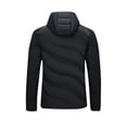thumbnail image 4 of Zpanxa Puffer Jacket Men Winter Coats Plus Size Warm Long Sleeve Zip up Cotton Padded Coat Solid Color Lightweight Hooded Jacket Outwear with Pockets Black A 3XL, 4 of 8