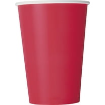 Unique Industries Paper Cups, 12 oz, Red, 10 Count