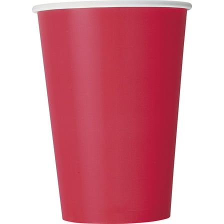 Unique Industries Paper Cups, 12 oz, Red, 10 Count