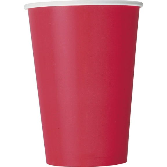 Unique Industries Paper Cups, 12 oz, Red, 10 Count