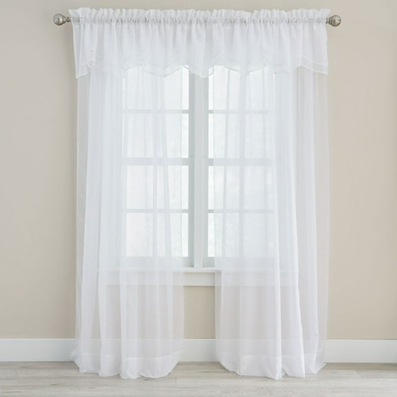 BrylaneHome BH Studio Sheer Voile Layered Valance