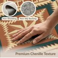thumbnail image 6 of ODIKA 3'x5' Washable Throw Rug Stain Resistant, Low Profile, Non-Slip Cowboy Southwestern Lattice Vintage Round Runway Themed Hooks Flowing Dynamic for Entryway, Kitchen, Mudroom, 6 of 7