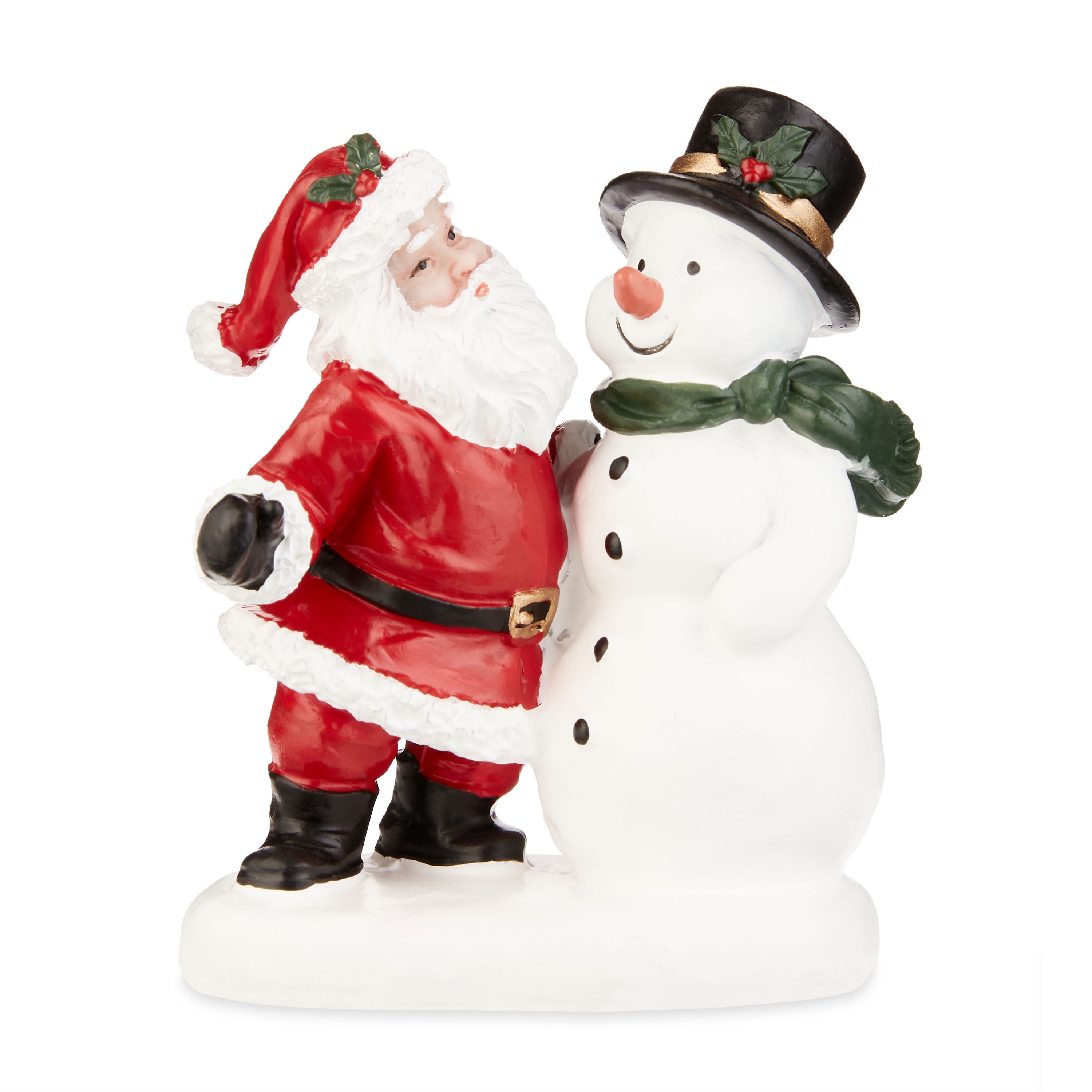 Holiday Time Christmas Village Multi-Color Accessory Santa And Snowman, 3.125" Height