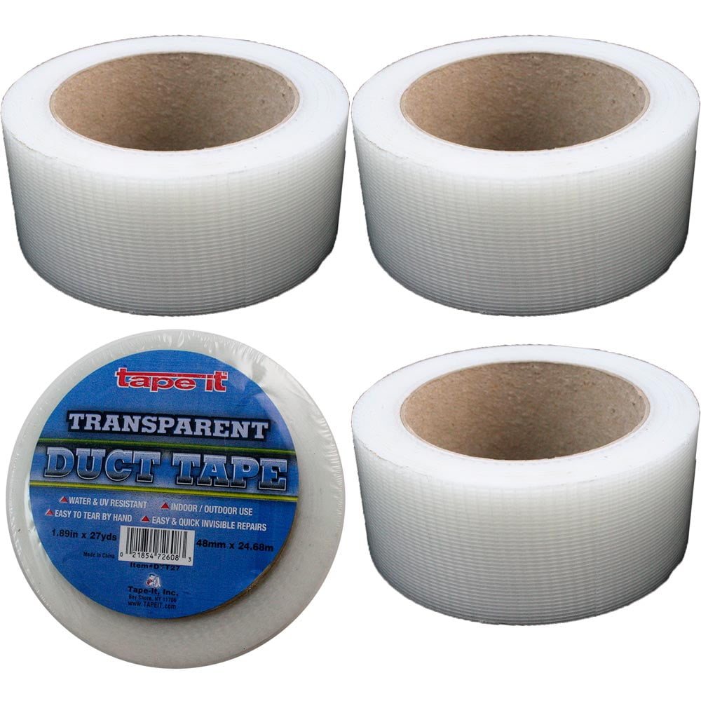 4 Rolls Transparent Duct Tape 1.89' by 27 Yards Sticky Tape Clear Waterproof New