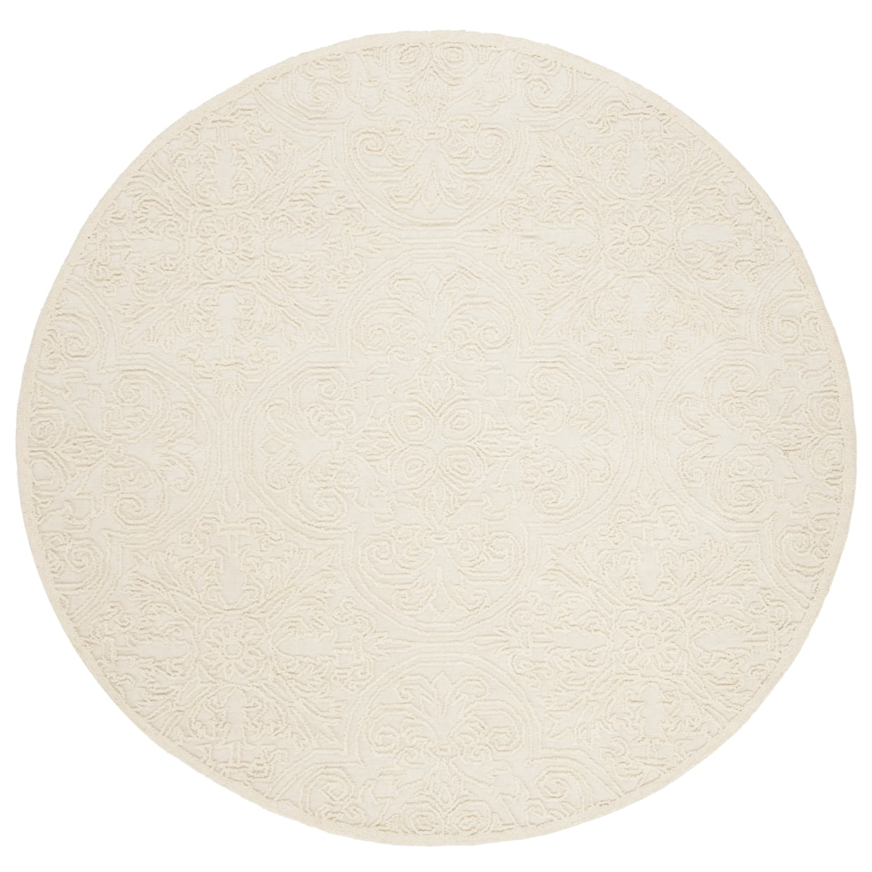 SAFAVIEH Trace Burton Geometric Wool Area Rug, Ivory, 5' x 8'