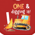 thumbnail image 4 of Inktastic One and Digging It Bulldozer 1st Birthday Boys or Girls Baby Bib, 4 of 4