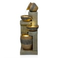 thumbnail image 2 of Alpine Corporation 4 Tier Pots with Stones Fountain with LED Lights, 2 of 5