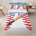 thumbnail image 2 of Homewish Donut Baseball Zipper Full Size Comforter Sets with Fitted Sheet and 2 Pillowcases, Blue Ice Cream Sprinkle Zipper Bedding Set for Girls, Polka Dots Reversible, 4pcs, 2 of 6