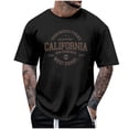 thumbnail image 3 of Men's Summer Casual Letter Print Short Sleeve T Shirt Polyester & Spandex Lightweight Breathable Multiple Sizes, 3 of 3