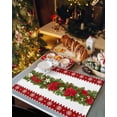 thumbnail image 2 of Christmas Placemats Set of 6 Xmas Floral Poinsettias Pine Leaf Snowflakes Winter Heat Insulation Washable Place Mats, Rustic Non-Slip Table Mats for Dining Table Party Kitchen Decor,13x19 Inch, 2 of 4