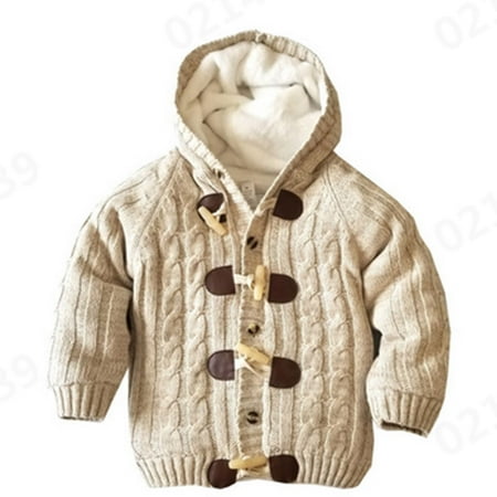 

Baby Toddler Boys Cardigan Sweater Girls Cable Knit Button Closure Jacket Fleece Lined Outwear Winter Coat Tops Clothes Lovely Child Dailywear