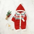 thumbnail image 4 of Generic Breathable Sweaters for Children's Boy Girl Christmas Snow Knitted Sweater Baby Hooded Jumpsuit Romper Cotton Outfits Clothes for Autumn Winter Comfortable Tops (3-6 Months,Red), 4 of 9