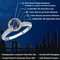 thumbnail image 2 of Gem Stone King 10K Two Tone Gold Blue Created Sapphire and Lab Grown Diamond Engagement Ring for Women | 1.31 Cttw | Round 6MM | Gemstone September Birthstone | Size 8, 2 of 6