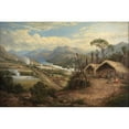 thumbnail image 2 of Charles Blomfield 14x11 Gold Ornate Wood Frame and Double Matted Museum Art Print Titled - Orakei Korako on Waikato, 2 of 4