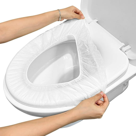 50 Pack Disposable Toilet Seat Covers for Travel Toilet Seat Mat Portable Disposable Toilet Seat Covers for Outing Hotel Hospital Public Toilet (Individual Package)