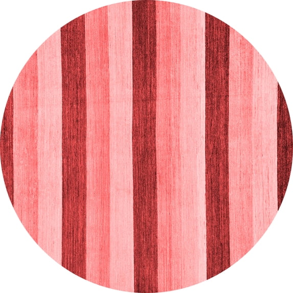 Ahgly Company Indoor Round Solid Red Modern Area Rugs, 5' Round